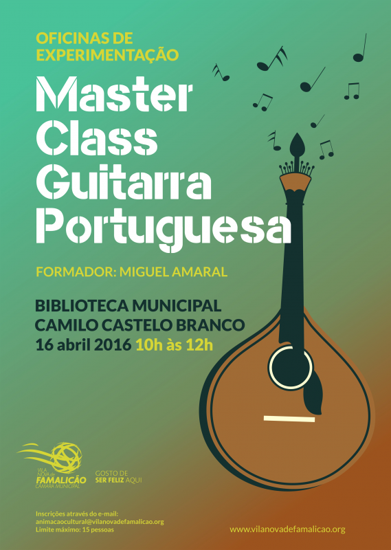 Inscrições gratuitas para Master Class de Guitarra Portuguesa