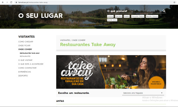 Câmara divulga restaurantes com take away e entregas ao domicilio